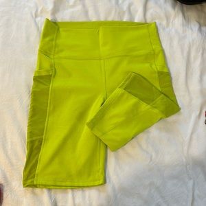 Fabletics Green Powerhold Biker Shorts